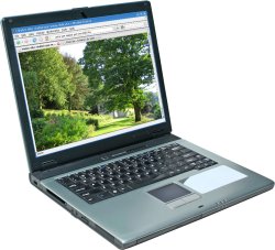 ordinateur avec site web